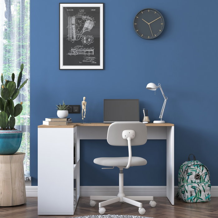 Hanah Home HA113 - 2035 Mesa de estudio roble y blanco Hanah Home HA113 - 2035 Mesa de estudio roble y blanco